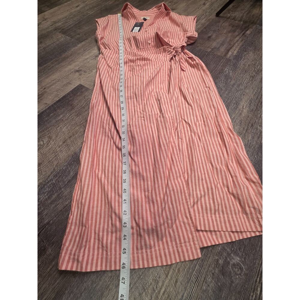 Universal Thread Womens XS Dress Pink Striped Button Front Tie Waist Midi NWT - Picture 7 of 7